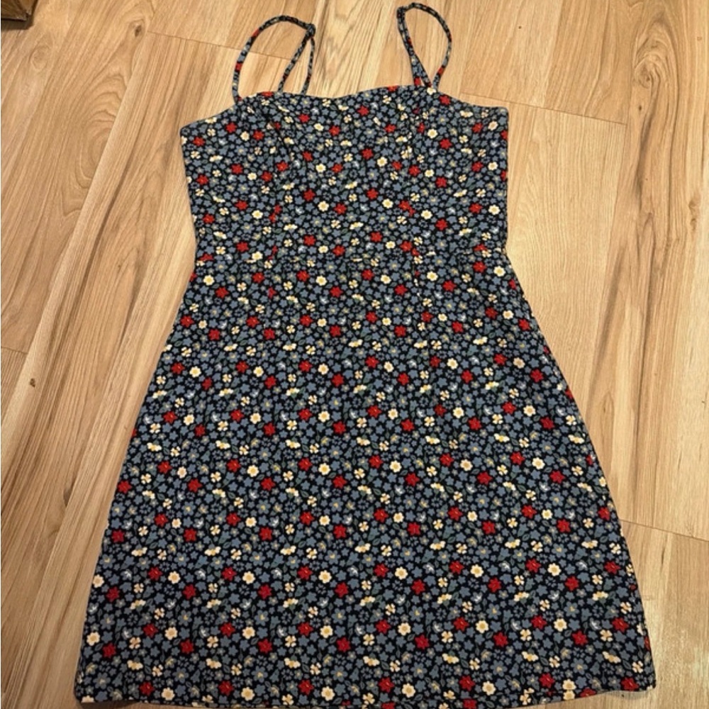 French connection -Floral Square-Neck Mini Dress - Blue - Picture 2 of 5